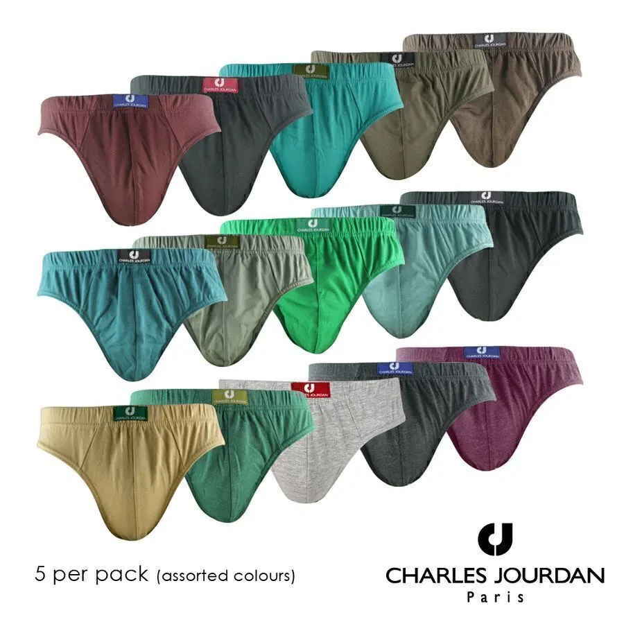 CHARLES JOURDAN 5 IN 1 MEN BRIEFS UNDERWEAR UNDERGARMENT INNERWEAR BOXER TRUNK 50-CJ-500 SOXWORLD