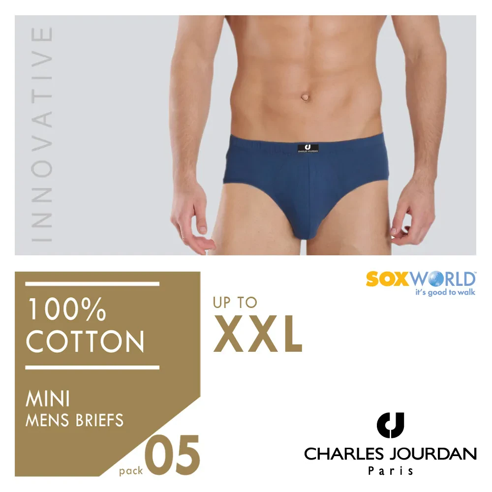 CHARLES JOURDAN 5 IN 1 MEN BRIEFS UNDERWEAR UNDERGARMENT INNERWEAR BOXER TRUNK 50-CJ-500 SOXWORLD