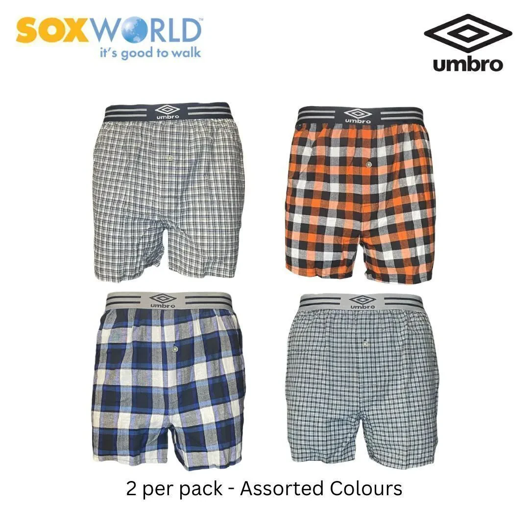 UMBRO 2 PCS MEN UNDERWEAR WOVEN BOXER 30-UBW-4200