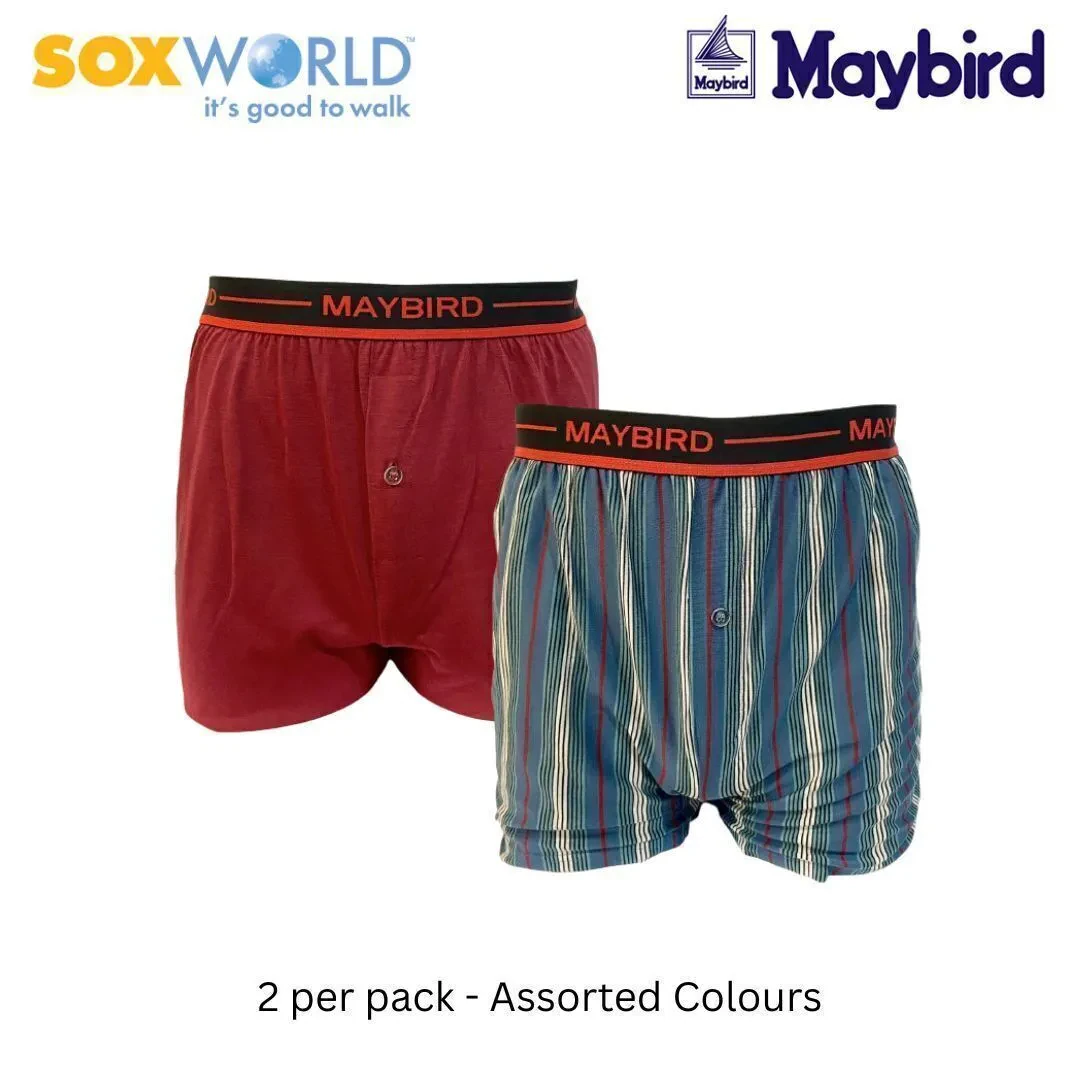 SOXWORLD MAYBIRD 2 IN 1 MEN KNIT BOXER TRUNK 62-697 62-698 (ELASTIC)