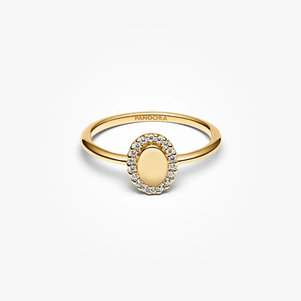 PANDORA ENGRAVABLE OVAL HALO RING