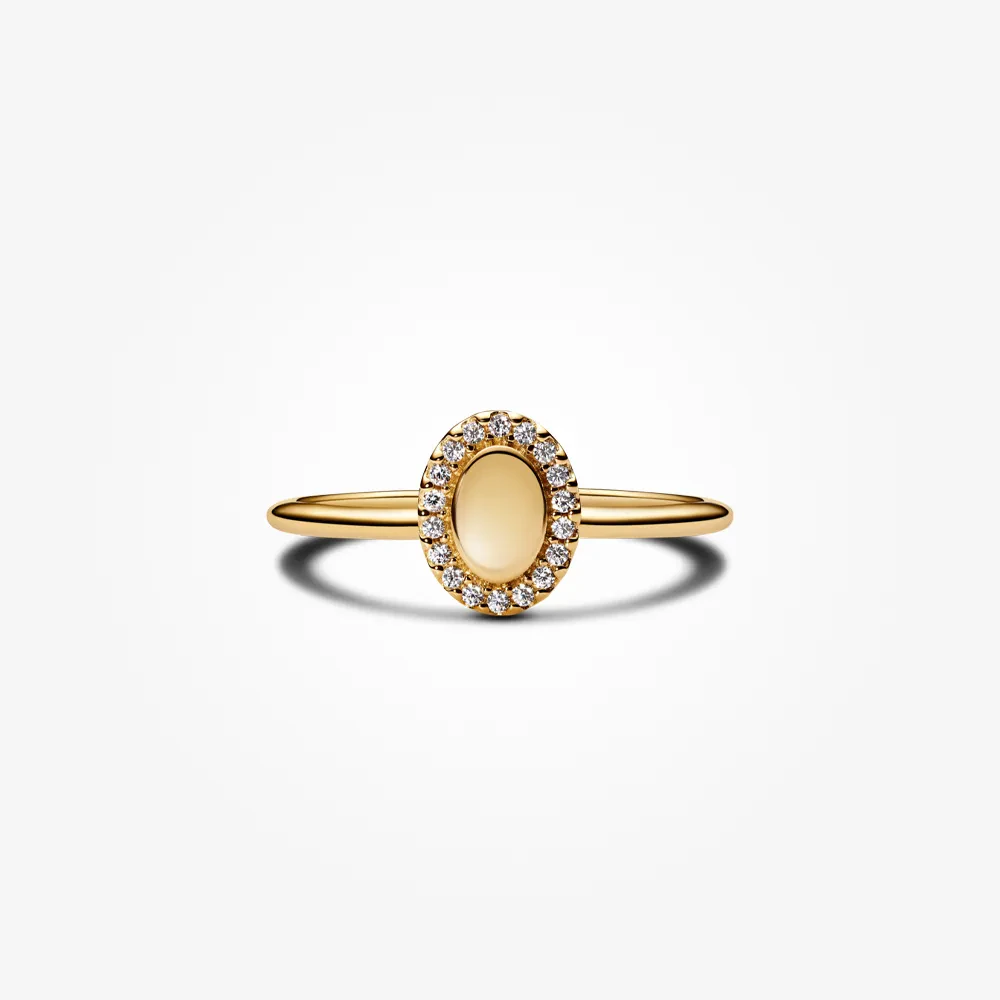 PANDORA ENGRAVABLE OVAL HALO RING
