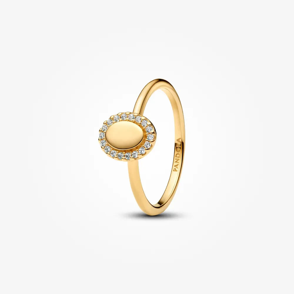 PANDORA ENGRAVABLE OVAL HALO RING