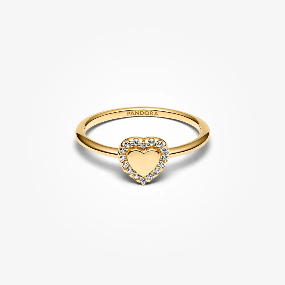 PANDORA ENGRAVABLE HEART HALO RING