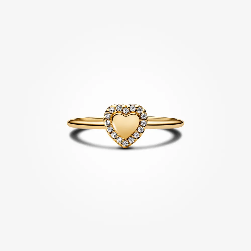 PANDORA ENGRAVABLE HEART HALO RING