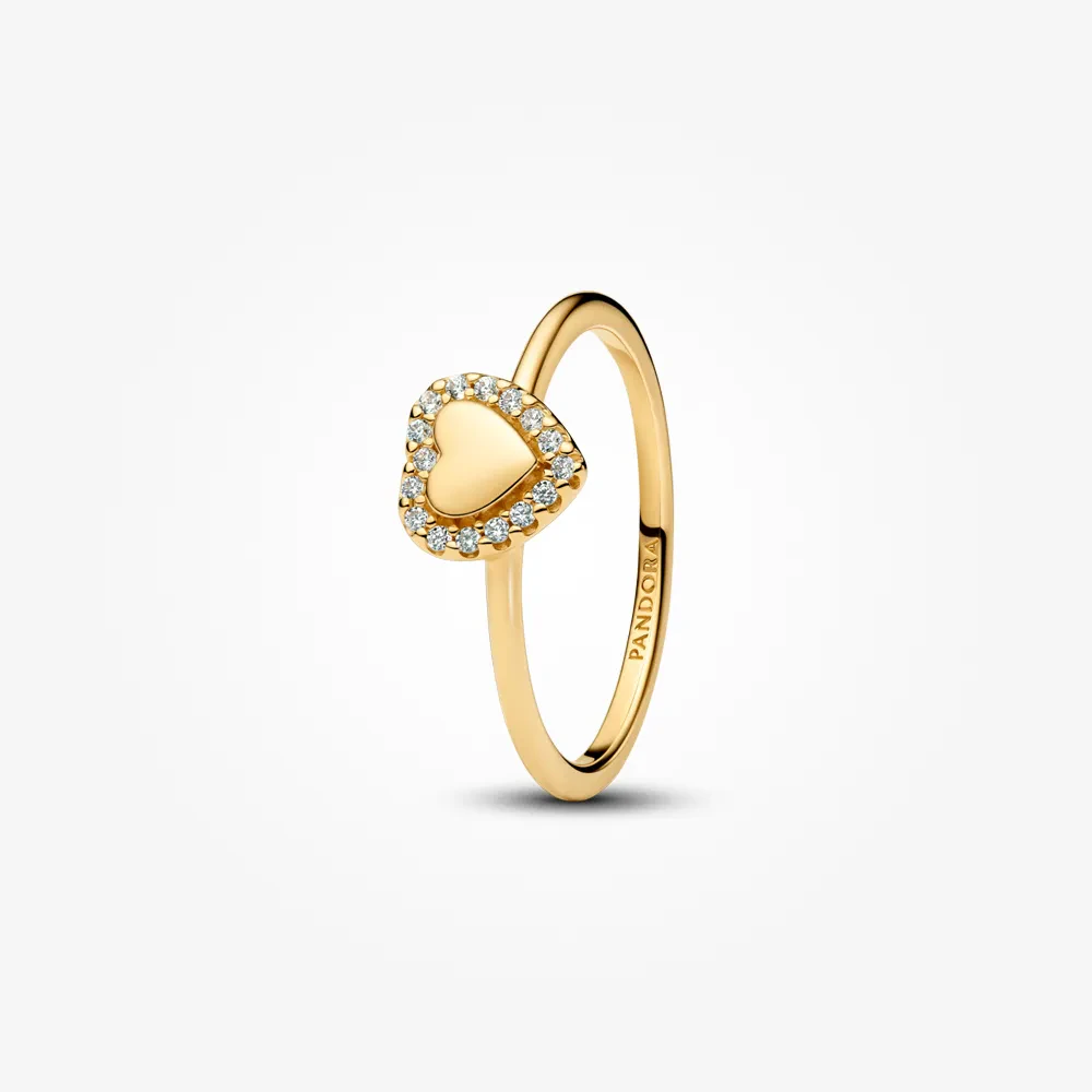 PANDORA ENGRAVABLE HEART HALO RING