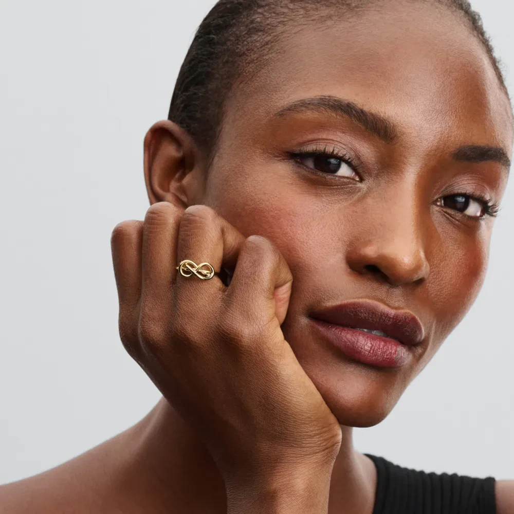PANDORA 14K GOLD PLATED INFINITY KNOT RING