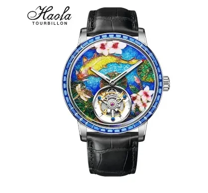 ENAMELLED ZIRCON BEZEL FLYING TOURBILLON WATCH 2261