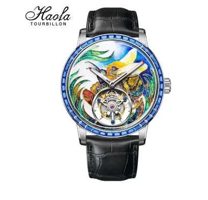 ENAMELLED ZIRCON BEZEL FLYING TOURBILLON WATCH 2261