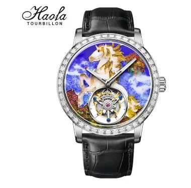 ENAMELLED ZIRCON BEZEL FLYING TOURBILLON WATCH 2261