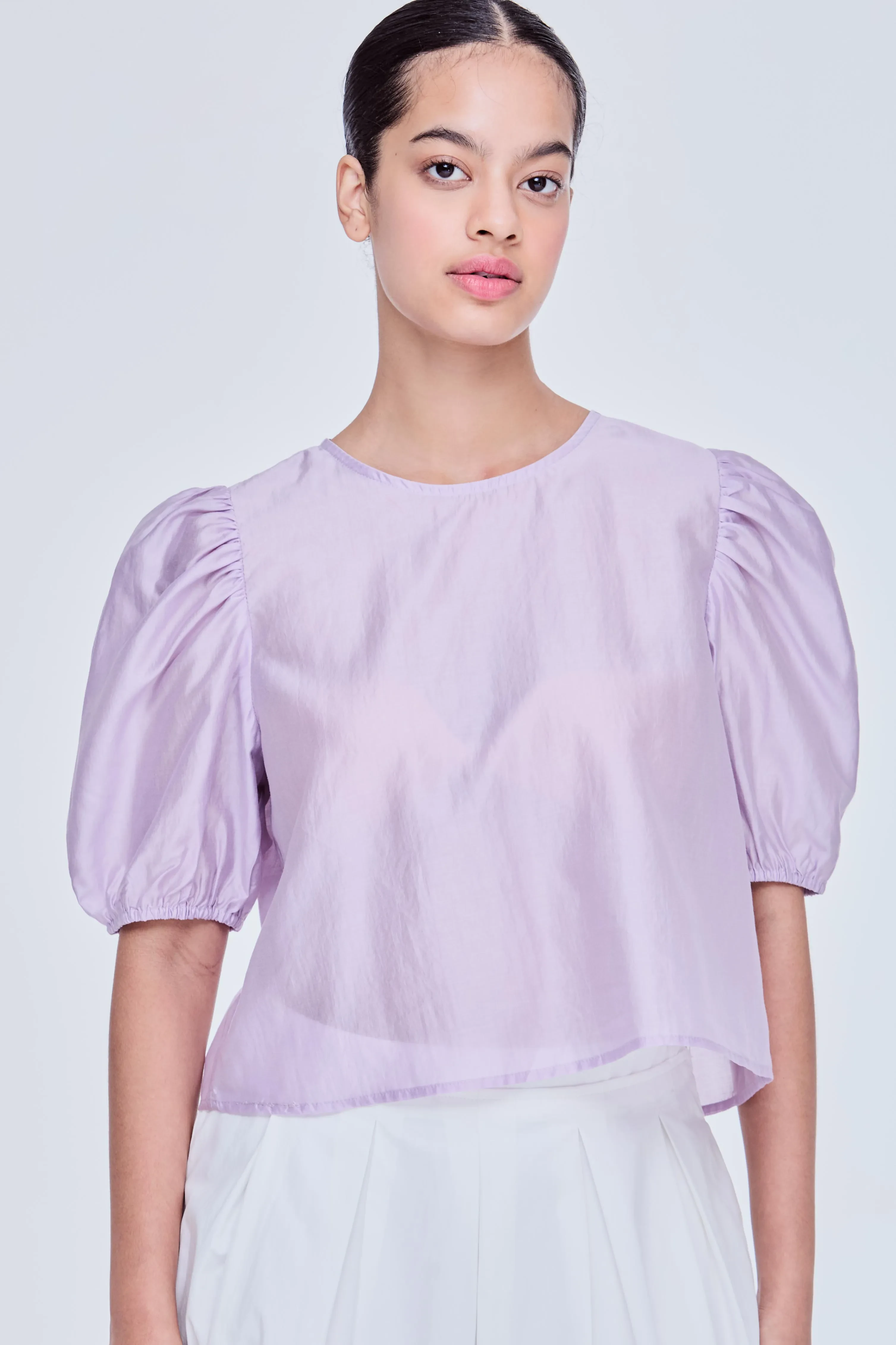 PUFF SLEEVE TOP - LILAC