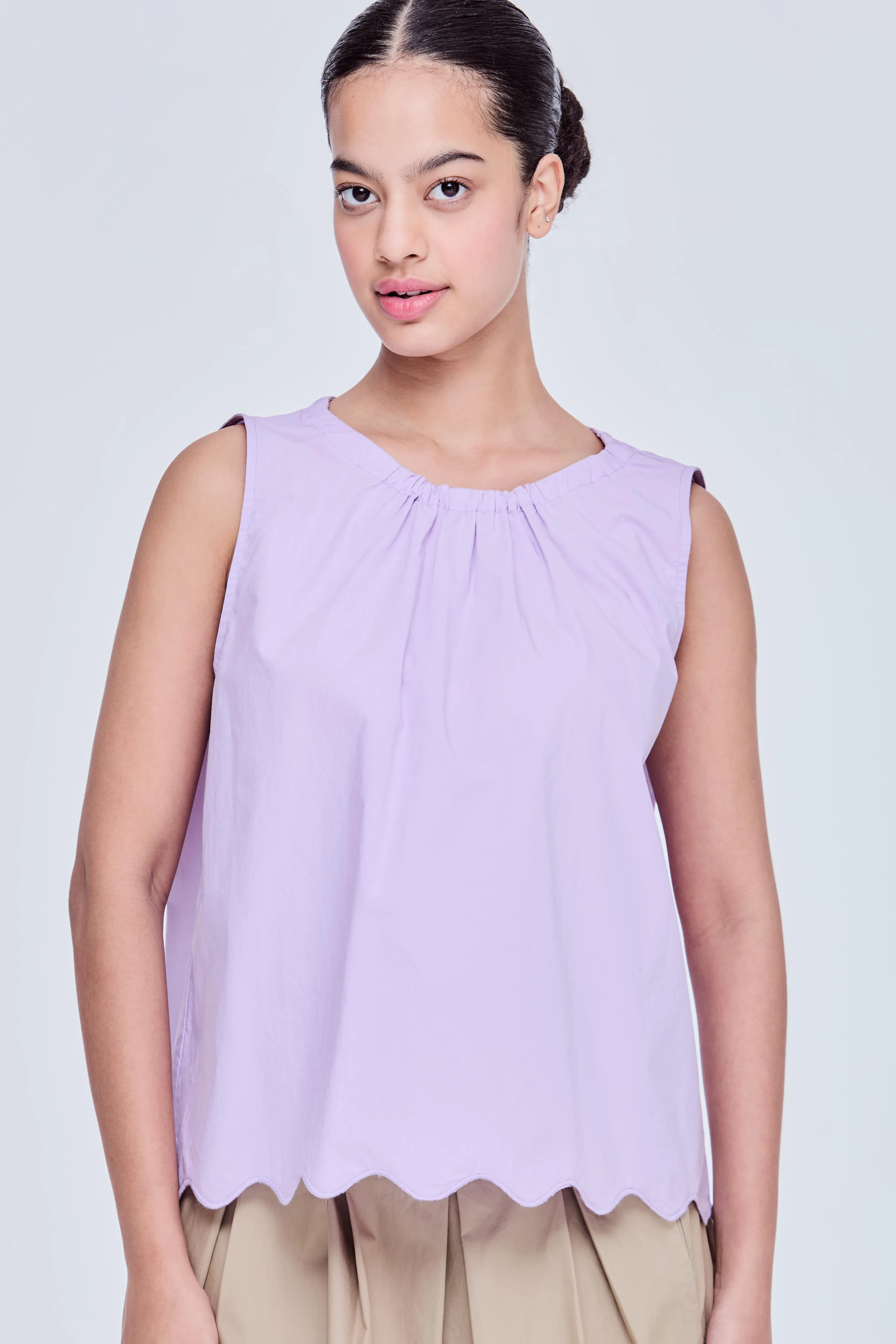 BABYDOLL SCRUNCHED TOP - LILAC