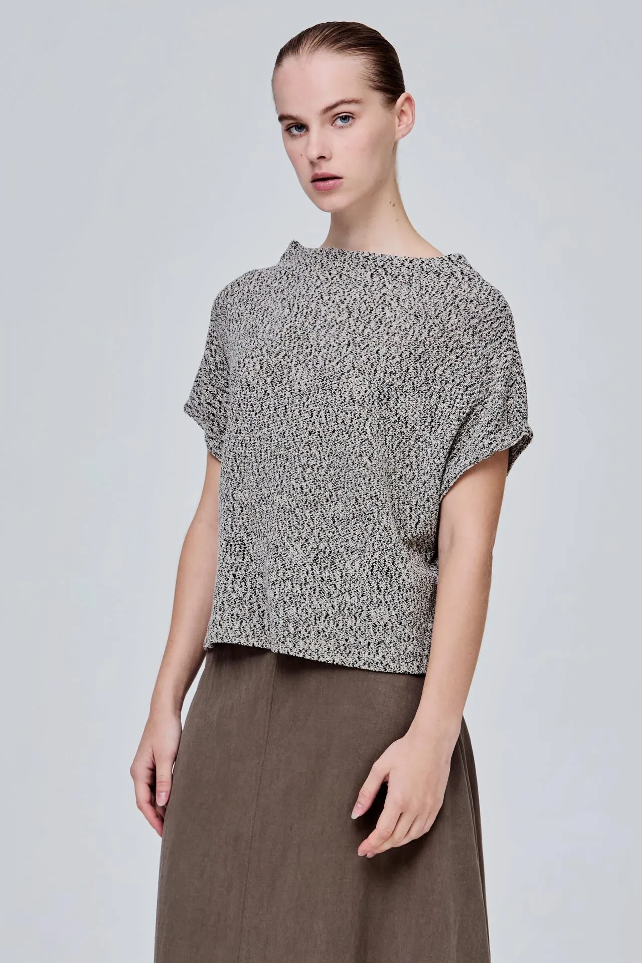 VARIEGATED YARN KNIT TOP