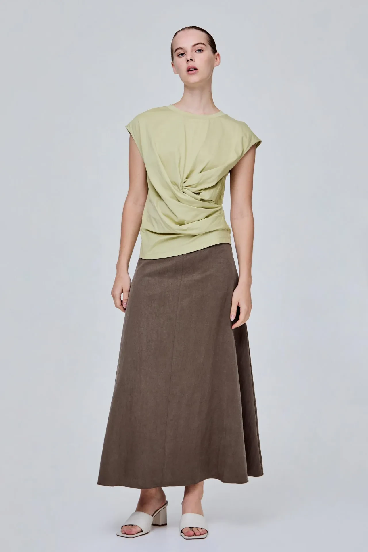 DRAPE DETAILED JERSEY TOP