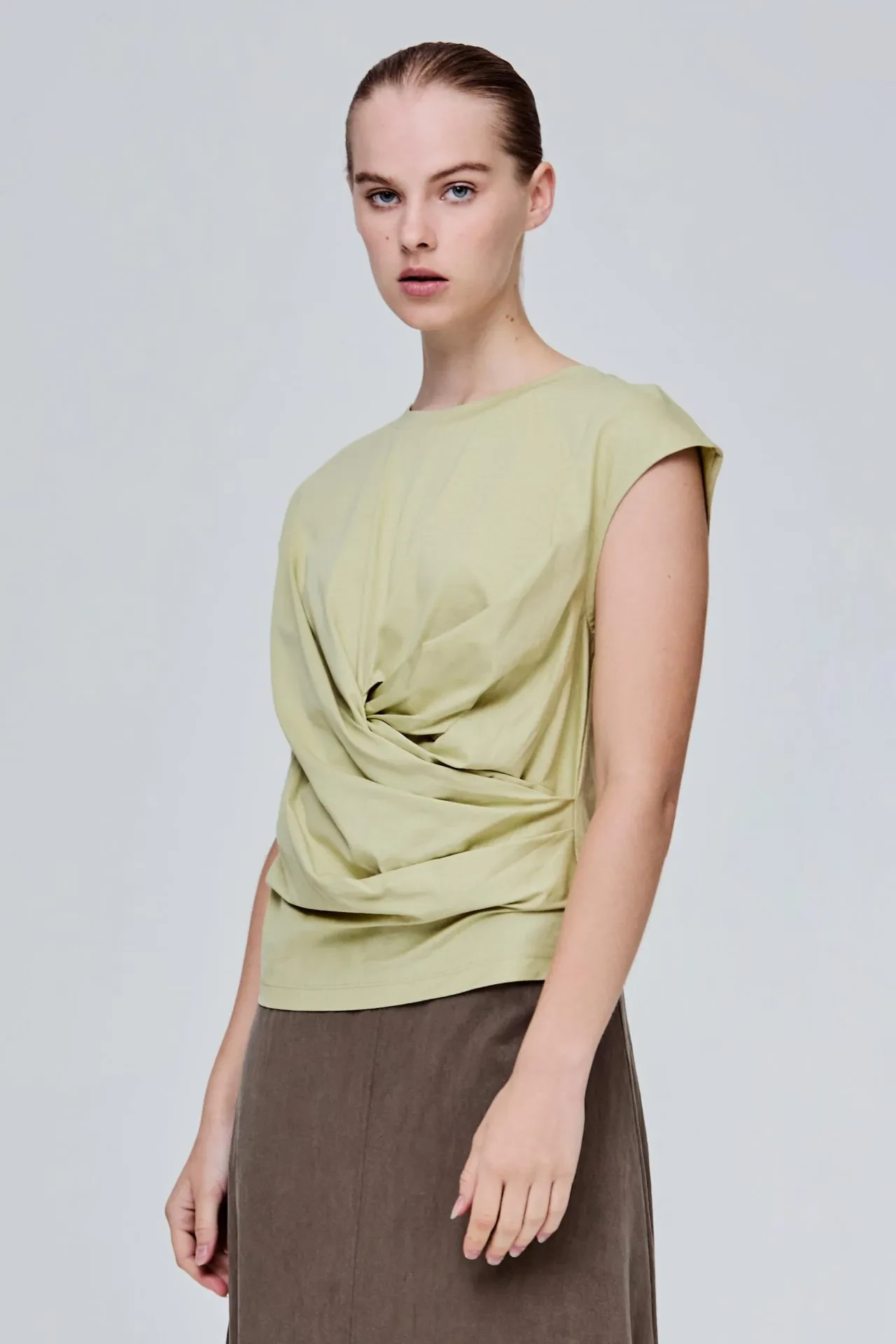 DRAPE DETAILED JERSEY TOP