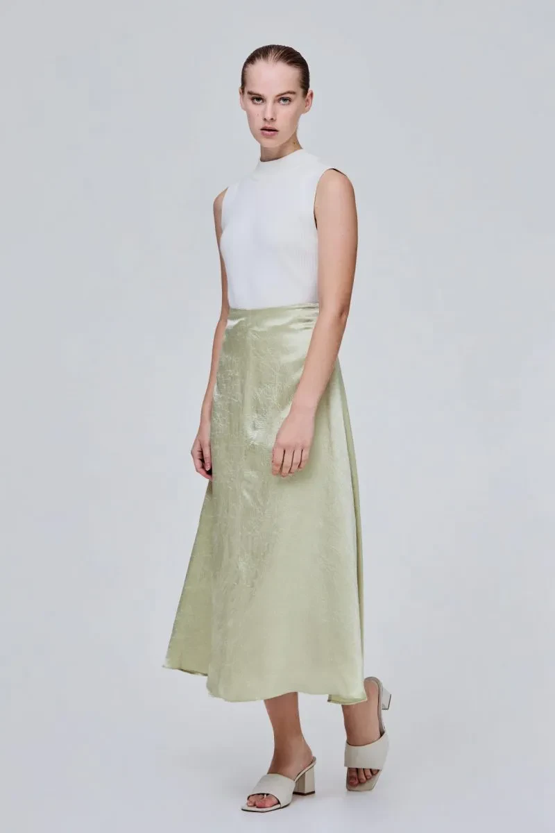 ACETATE BIAS CUT SKIRT