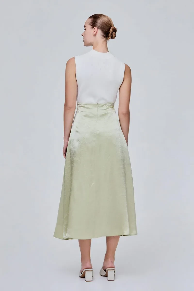 ACETATE BIAS CUT SKIRT