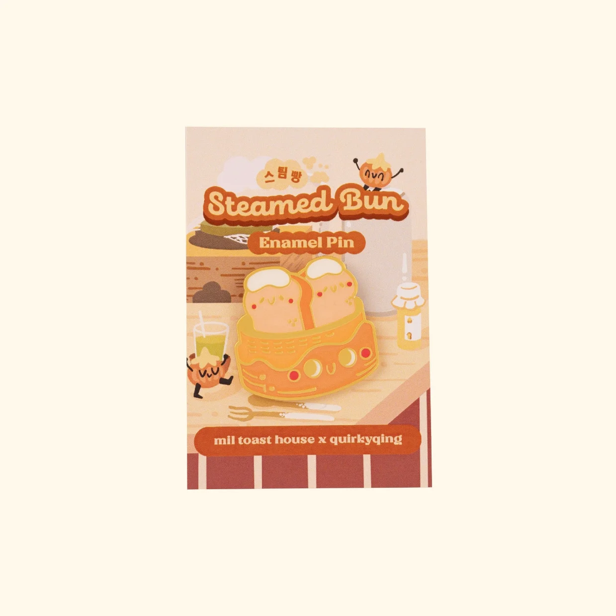 [MIL TOAST HOUSE X QUIRKYQING] ENAMEL PIN - STEAMED BUN