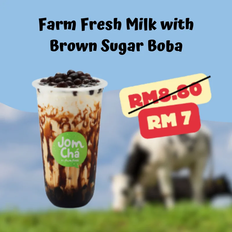 FARM FRESH MILK WITH BROWN SUGAR BOBA (M)