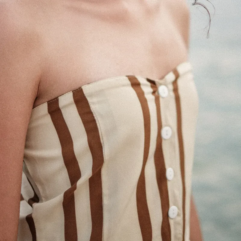BUTTON DOWN TUBE TOP IN PRINT