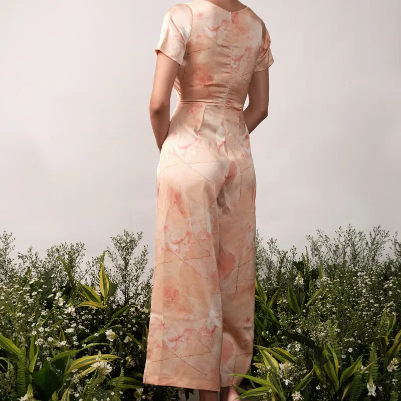FRONT TWIST JUMPSUIT IN PRINT