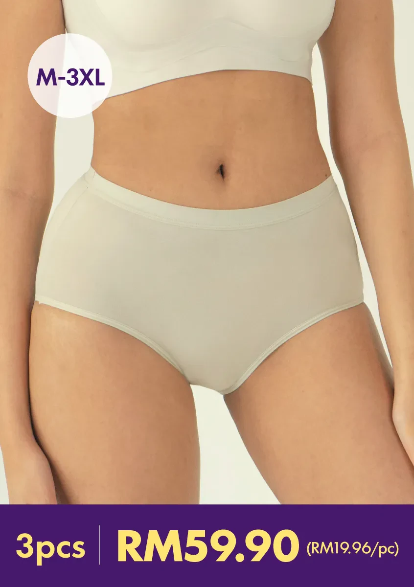ULTRA COTTON MID HI WAIST PANTY PACK OF 3'S