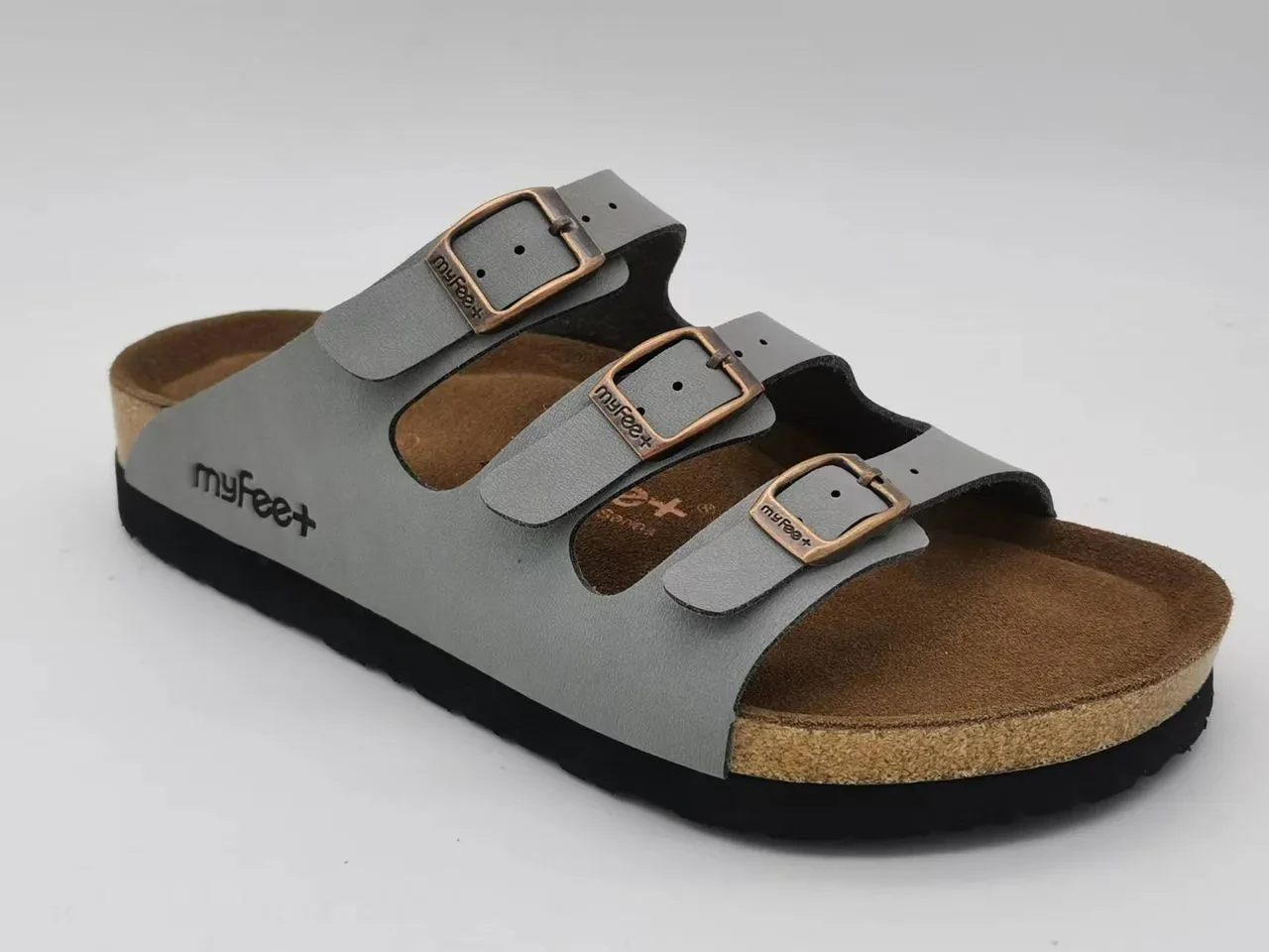 PREMIUM 3 STRAP SANDAL - LIGHT GREY