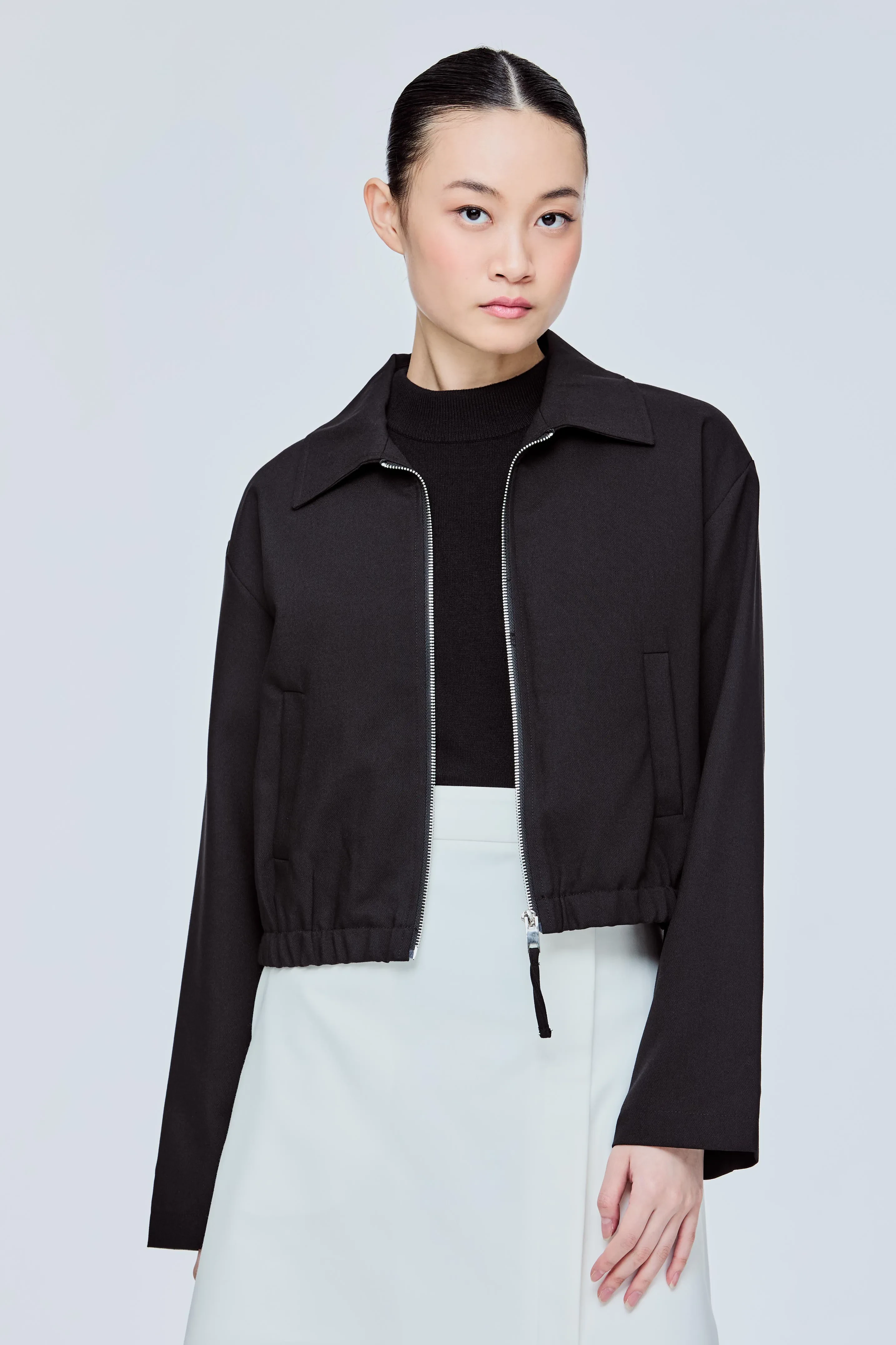 BASIC UTILITY BLOUSON - BLACK