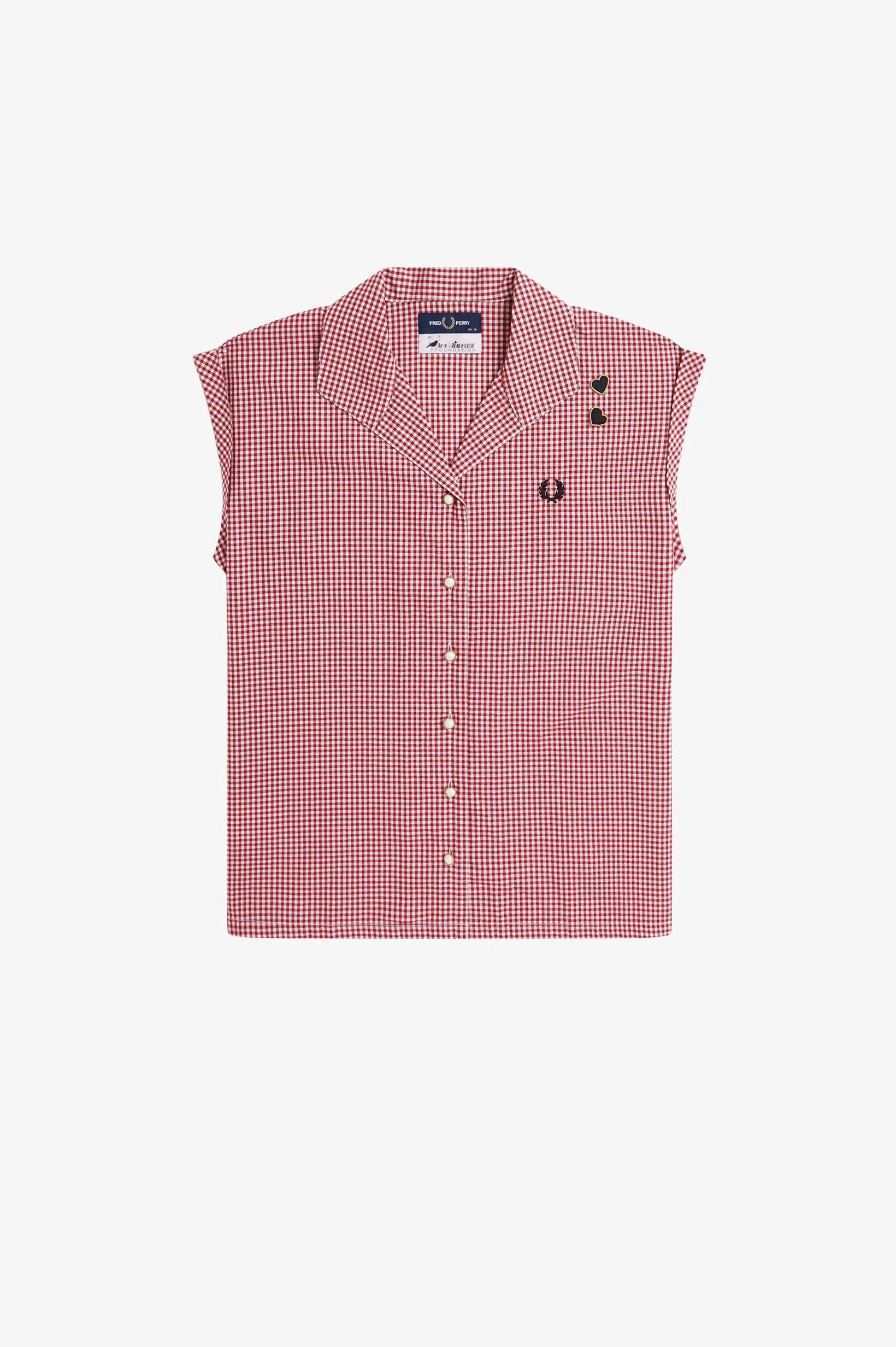OPEN COLLAR GINGHAM SHIRT