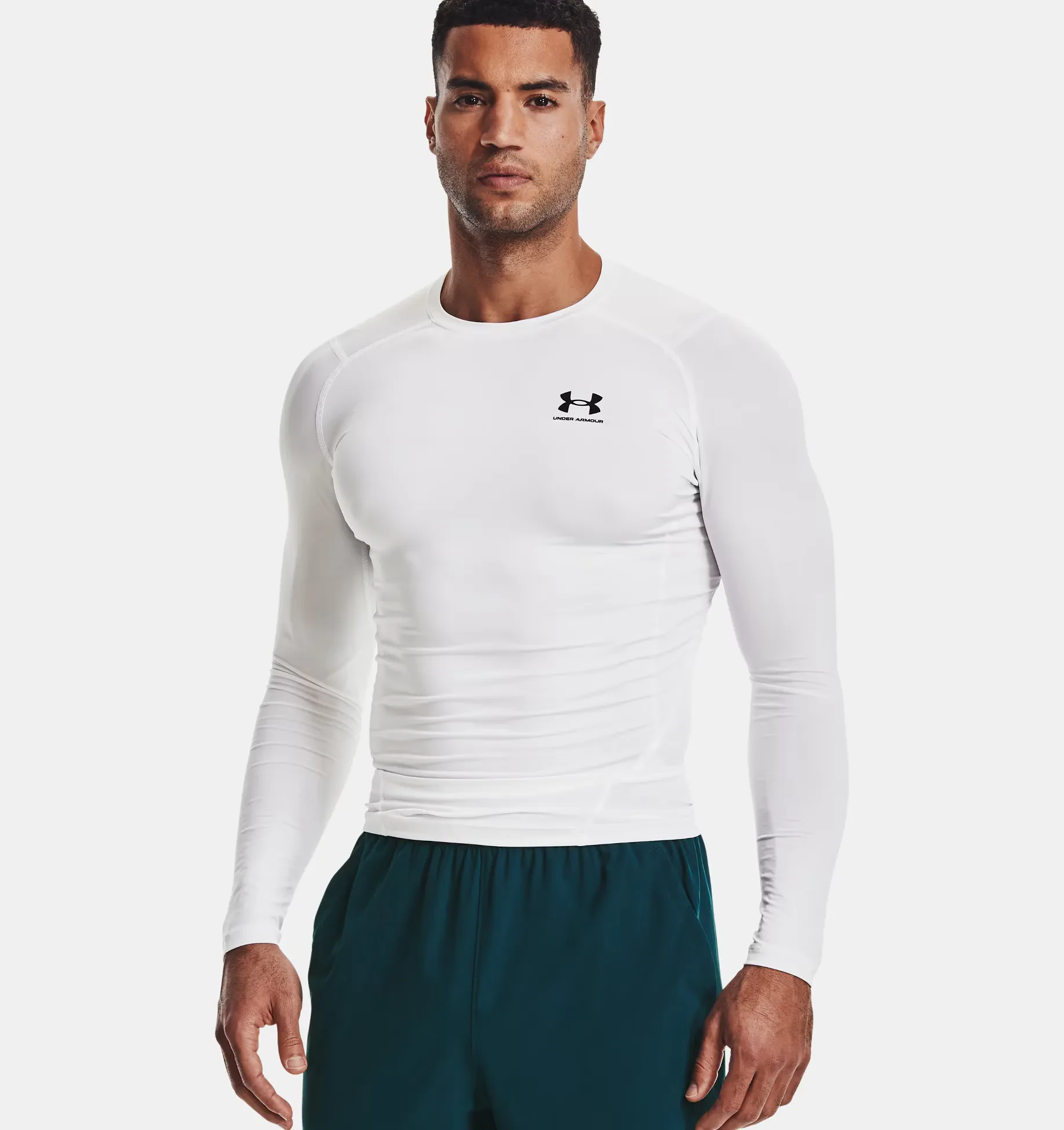 MEN'S UA HEATGEAR - WHITE / BLACK
