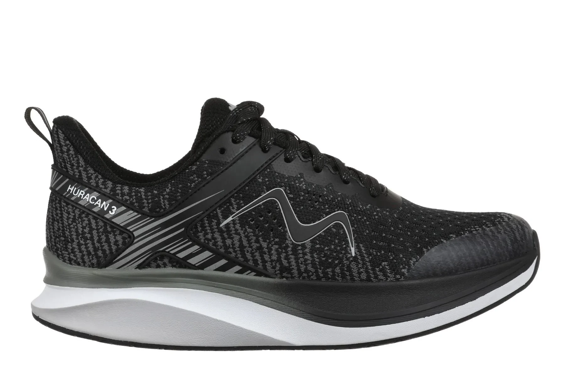 HURACAN 3 LACE UP MBT HURACAN 3 MEN'S RUNNING SHOE IN BLACK