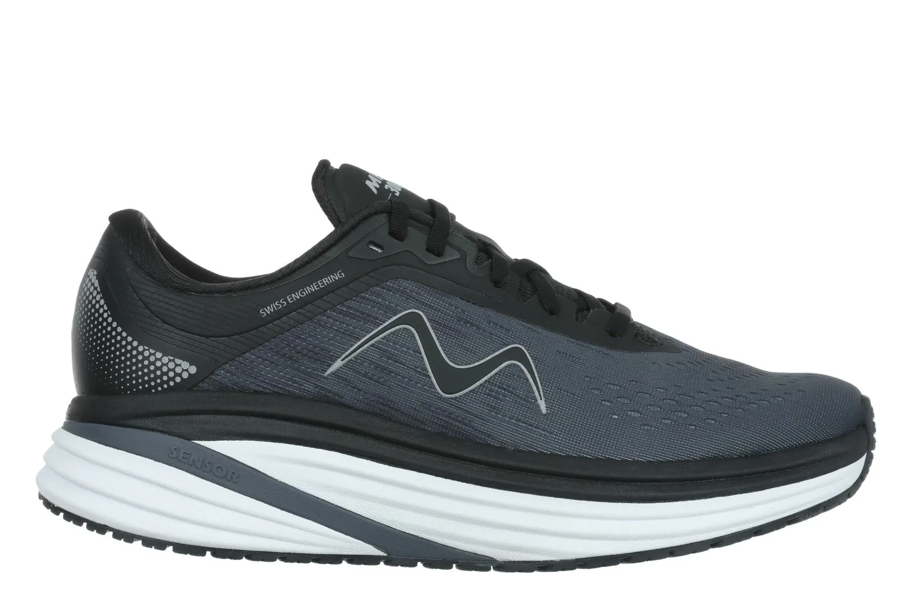 M-3000 LACE MBT M-3000 MEN'S LACE UP RUNNING SHOES IN BLACK/WHITEUP