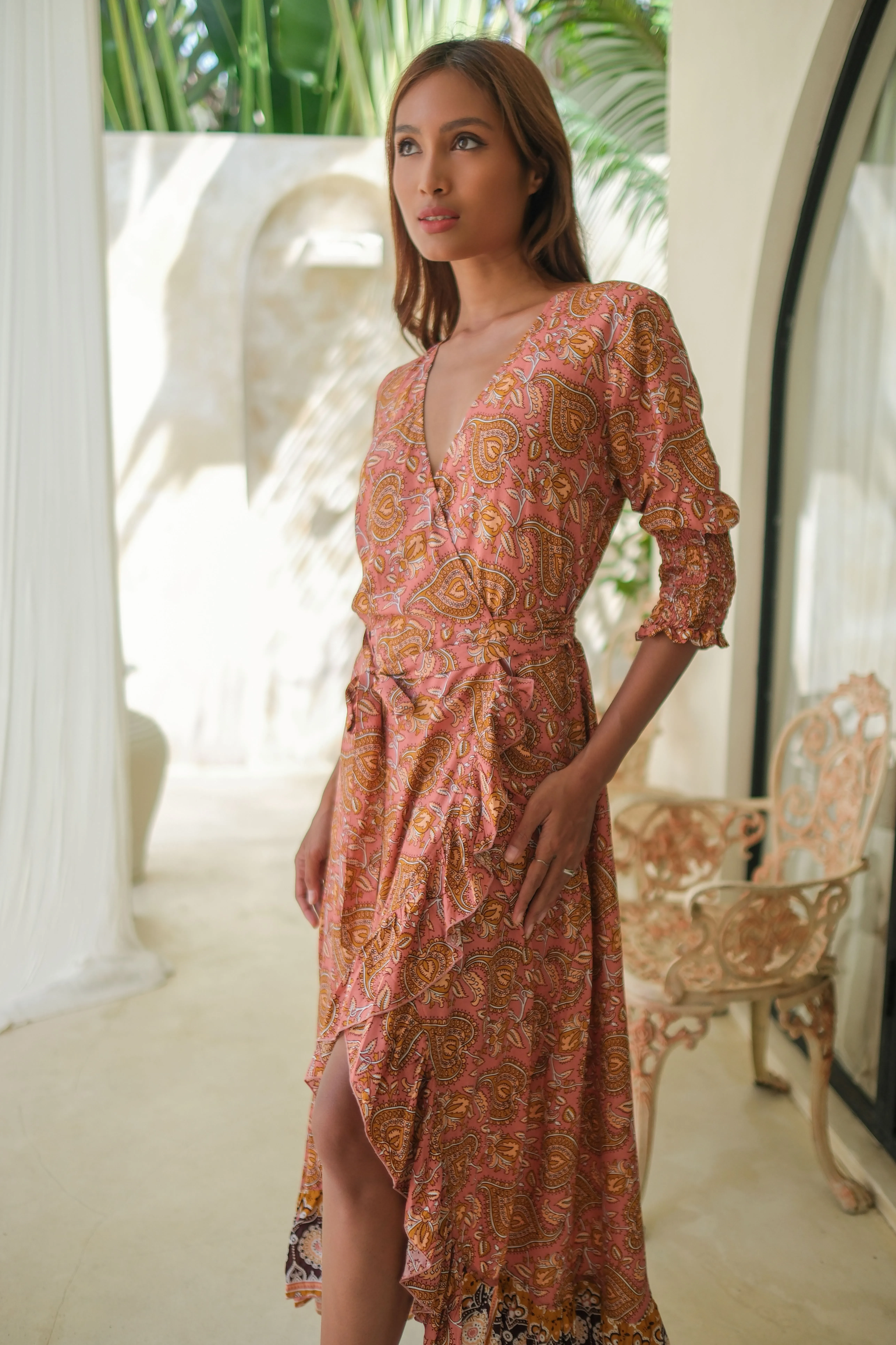 ELASHE DRESS  PALSEY RUST