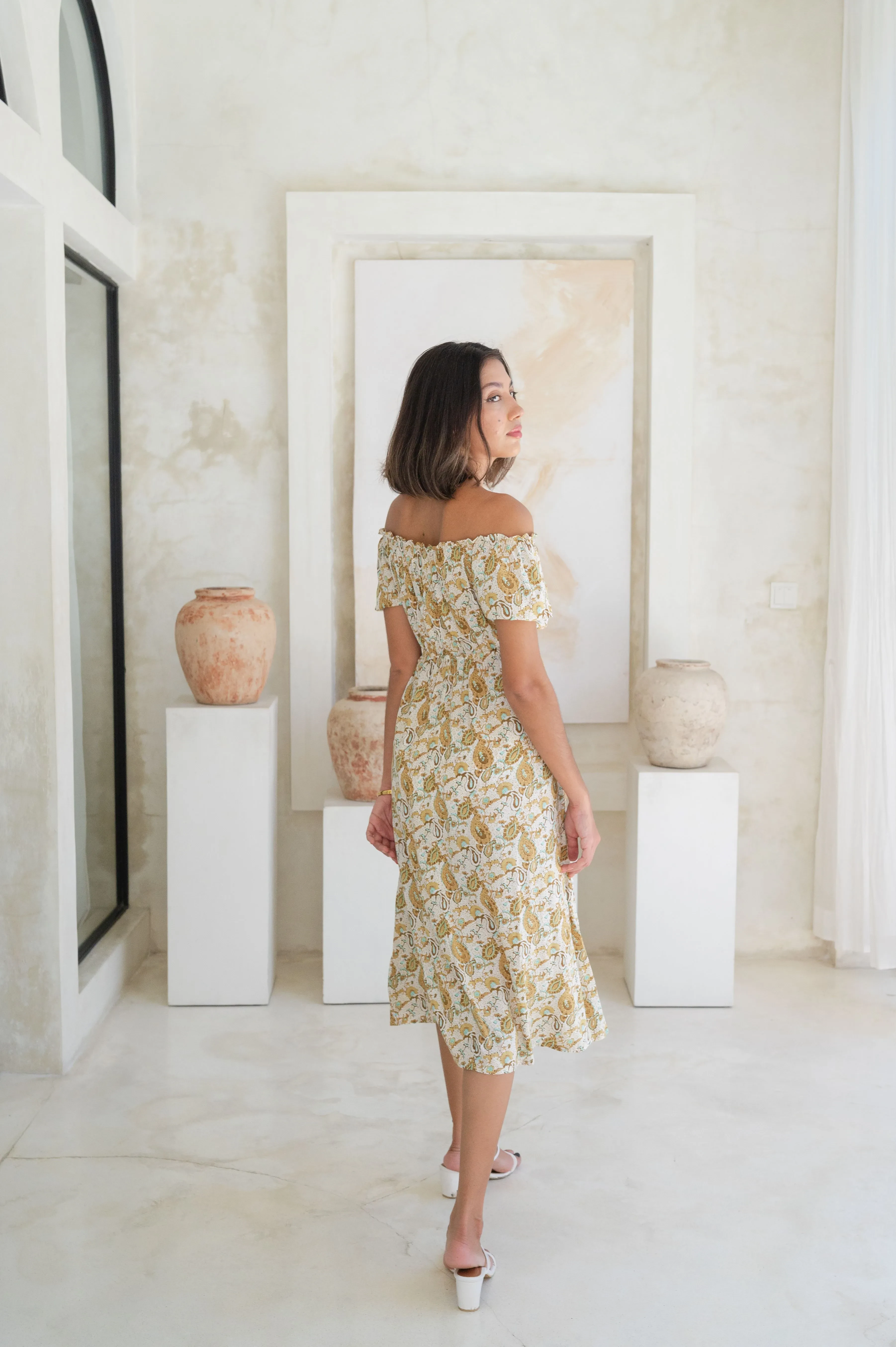 ADELIA MIDI CREAM OLIVE