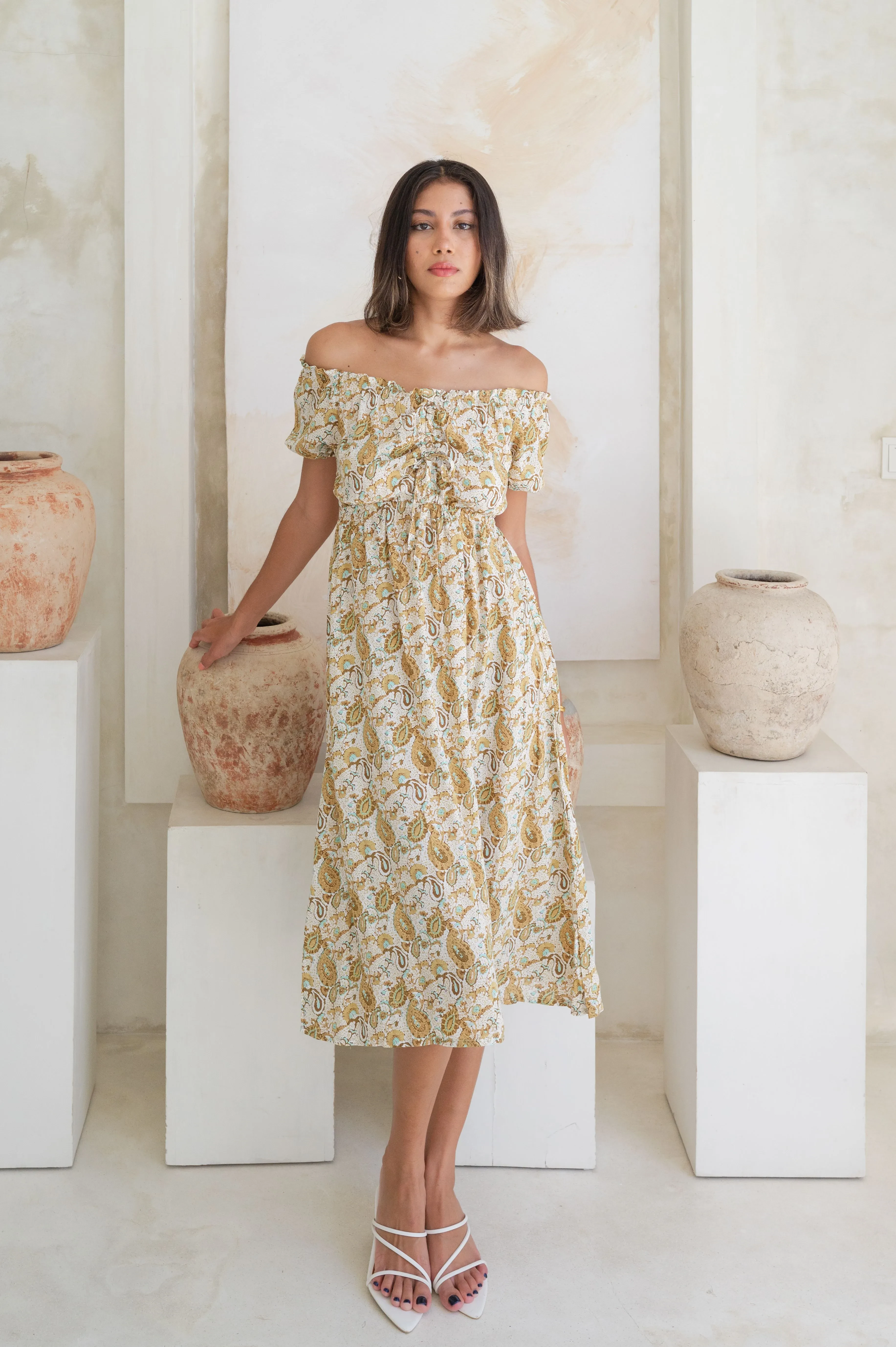 ADELIA MIDI CREAM OLIVE
