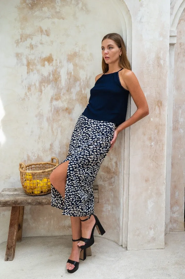 PYPER SKIRT GEO ANIMAL NAVY