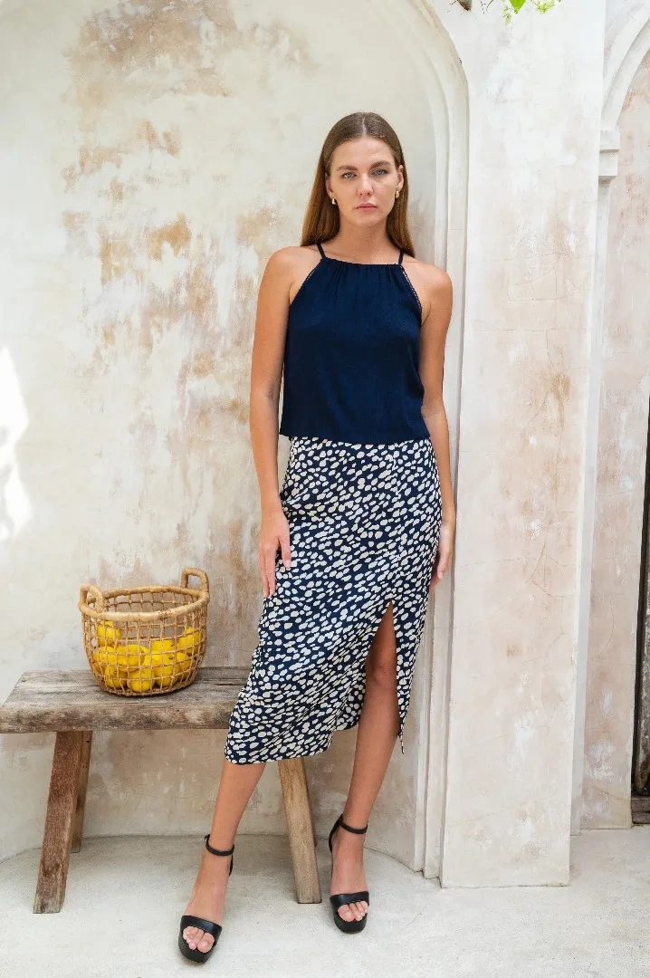 PYPER SKIRT GEO ANIMAL NAVY