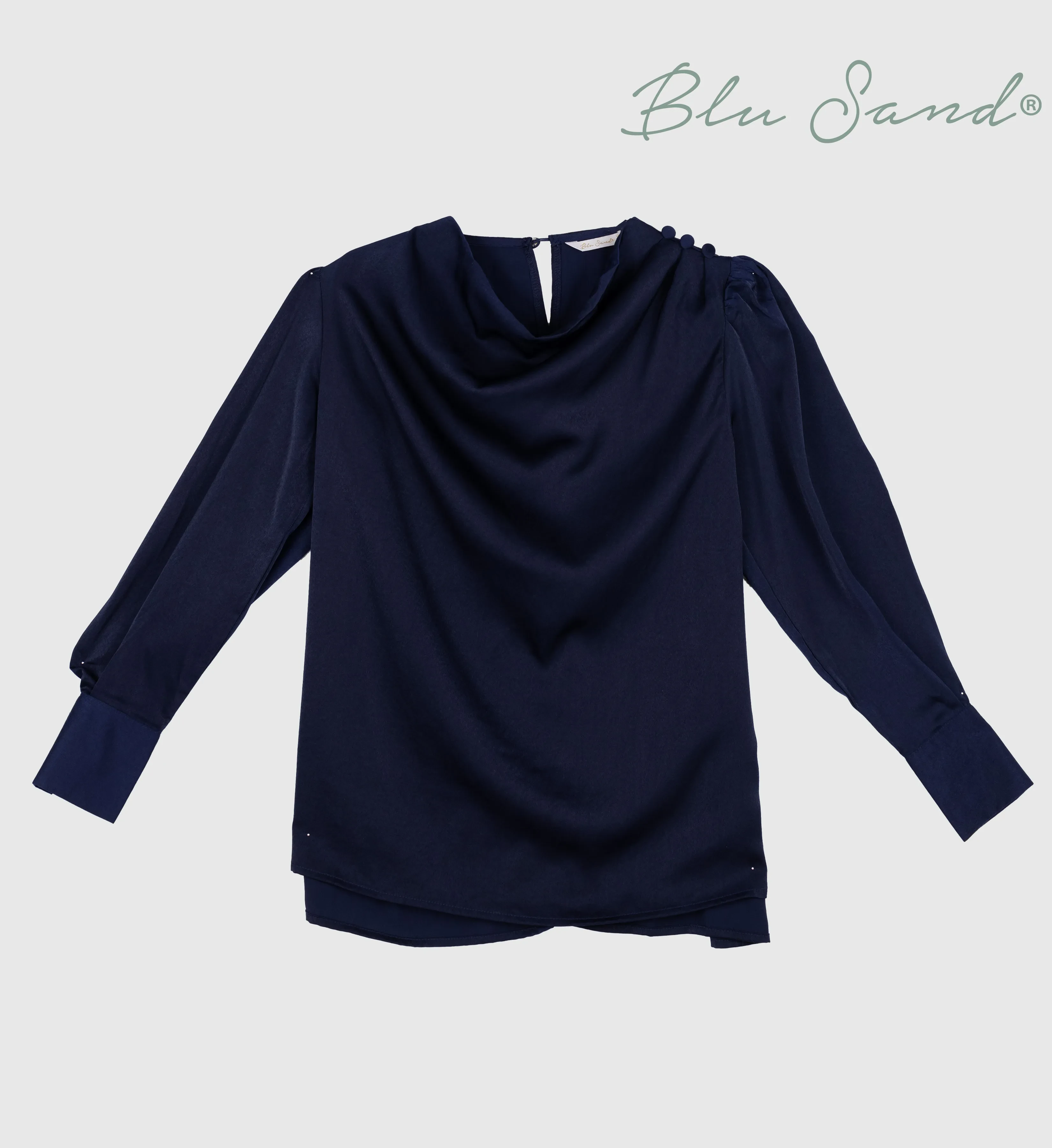 FOS X BLU SAND WOMEN'S | COWL NECK LONG SLEEVE BLOUSE (BSD1910300011)