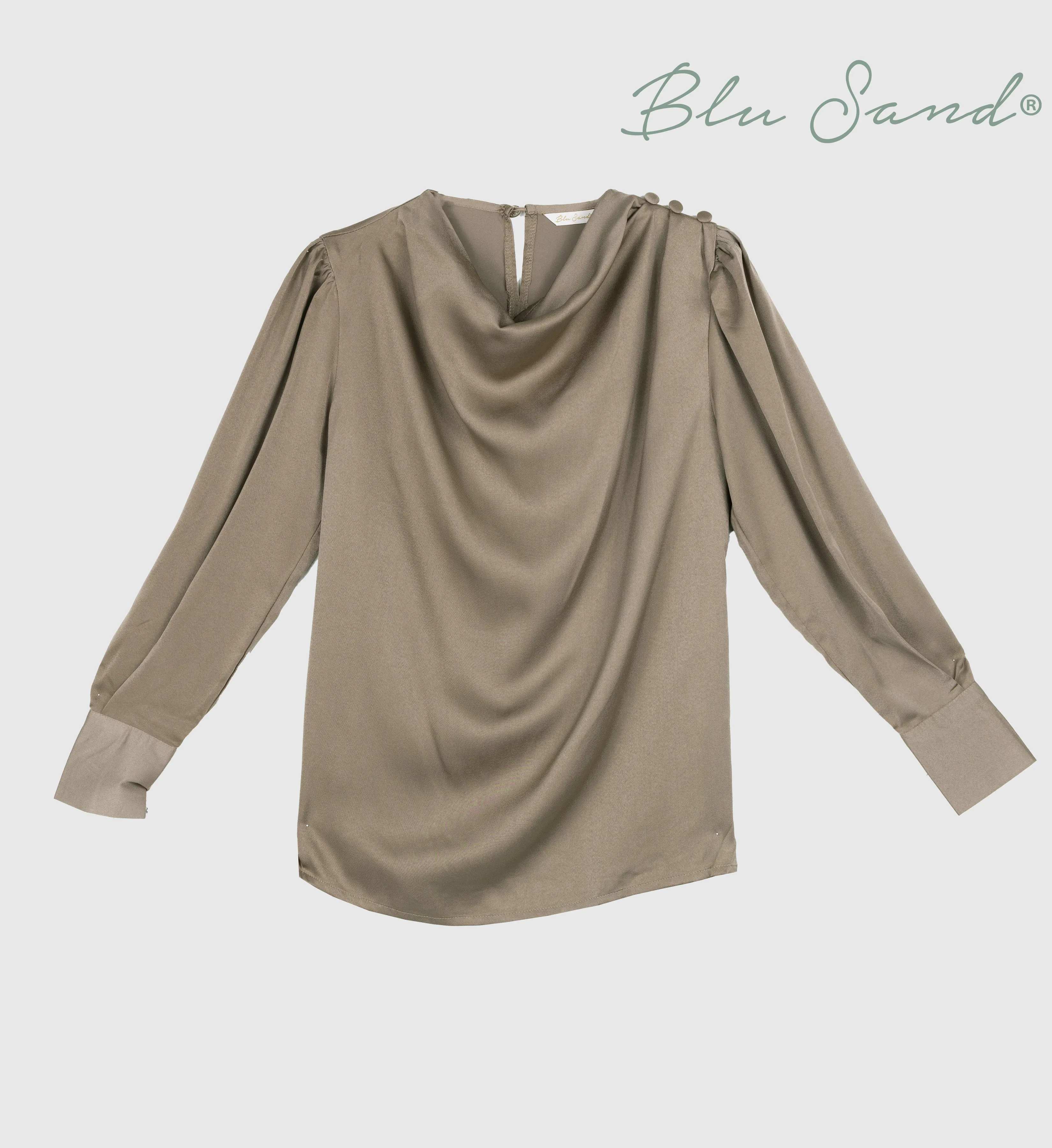 FOS X BLU SAND WOMEN'S | COWL NECK LONG SLEEVE BLOUSE (BSD1910300011)