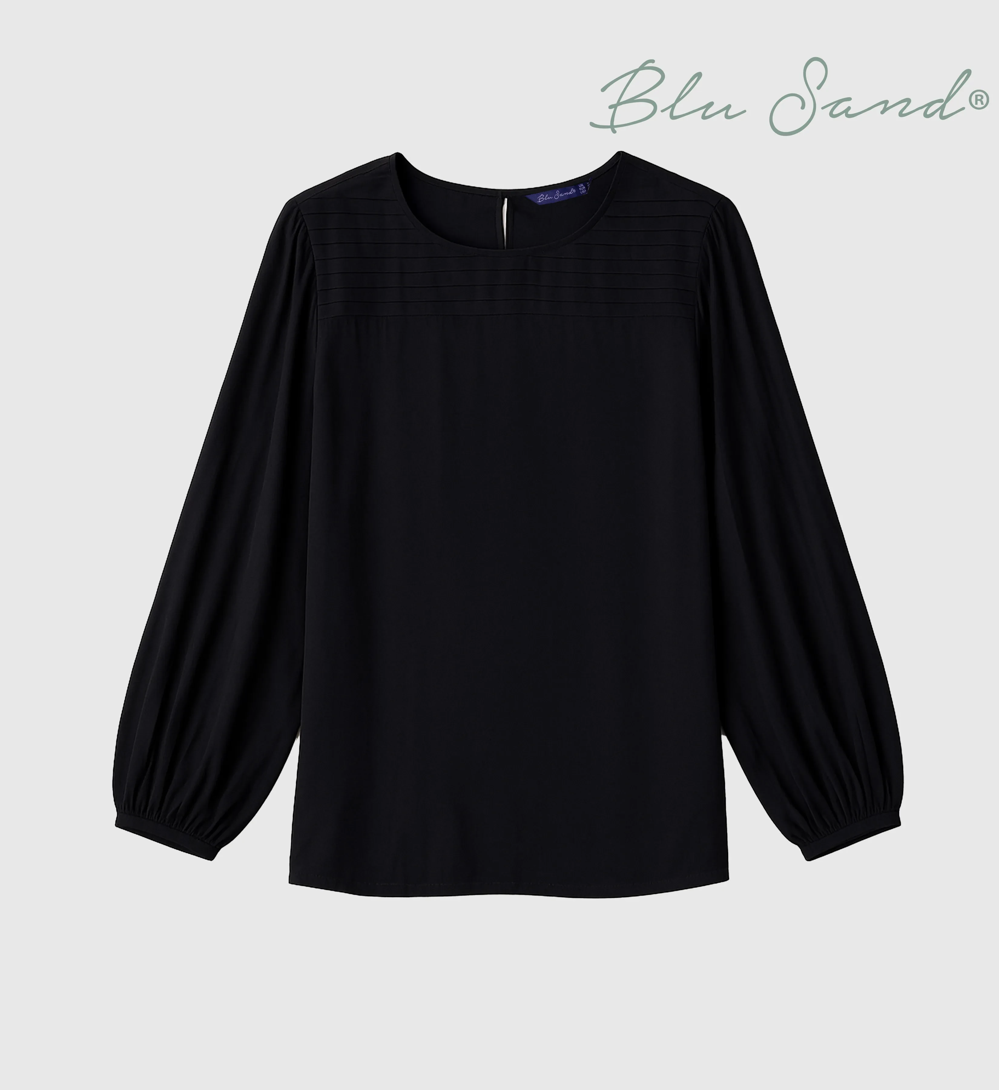 FOS X BLU SAND WOMEN'S | LONG SLEEVE PLEATED FRONT BLOUSE (BSD2010300008)