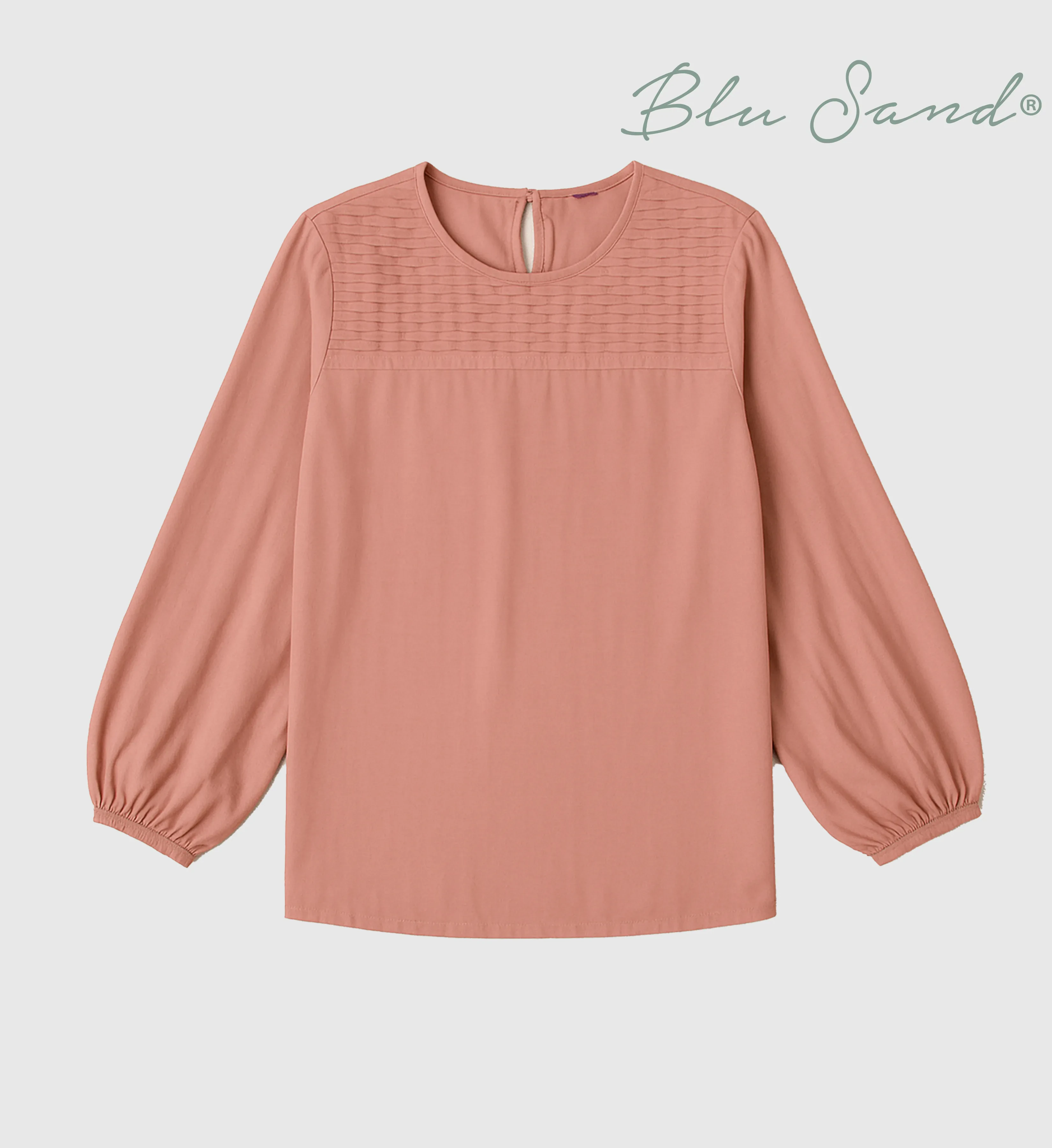 FOS X BLU SAND WOMEN'S | LONG SLEEVE PLEATED FRONT BLOUSE (BSD2010300008)