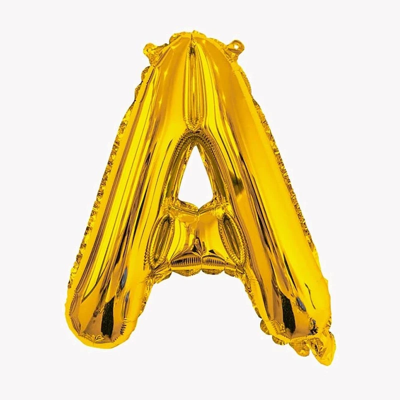 ALPHABET LETTER BALLOONS GOLD 16-INCH