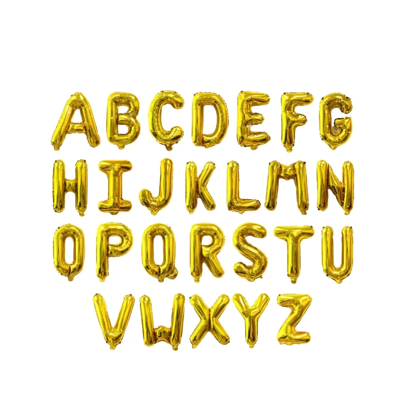 ALPHABET LETTER BALLOONS GOLD 16-INCH