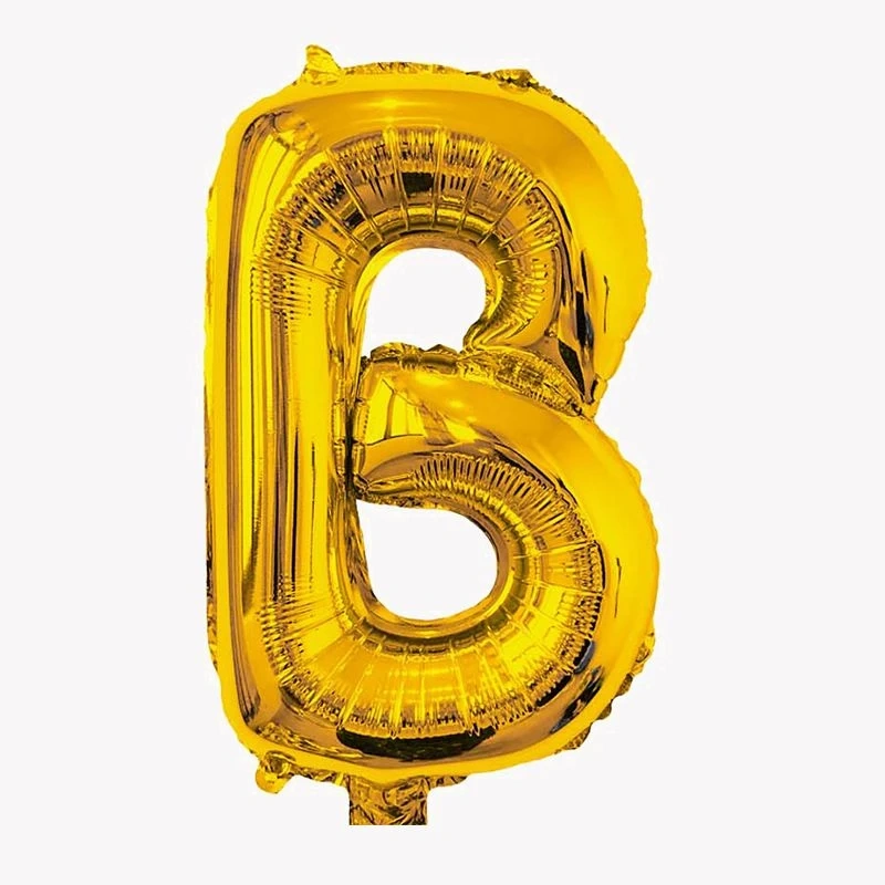 ALPHABET LETTER BALLOONS GOLD 16-INCH