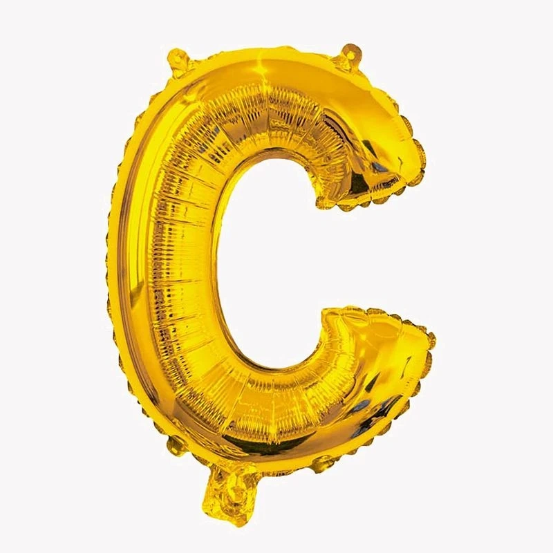 ALPHABET LETTER BALLOONS GOLD 16-INCH