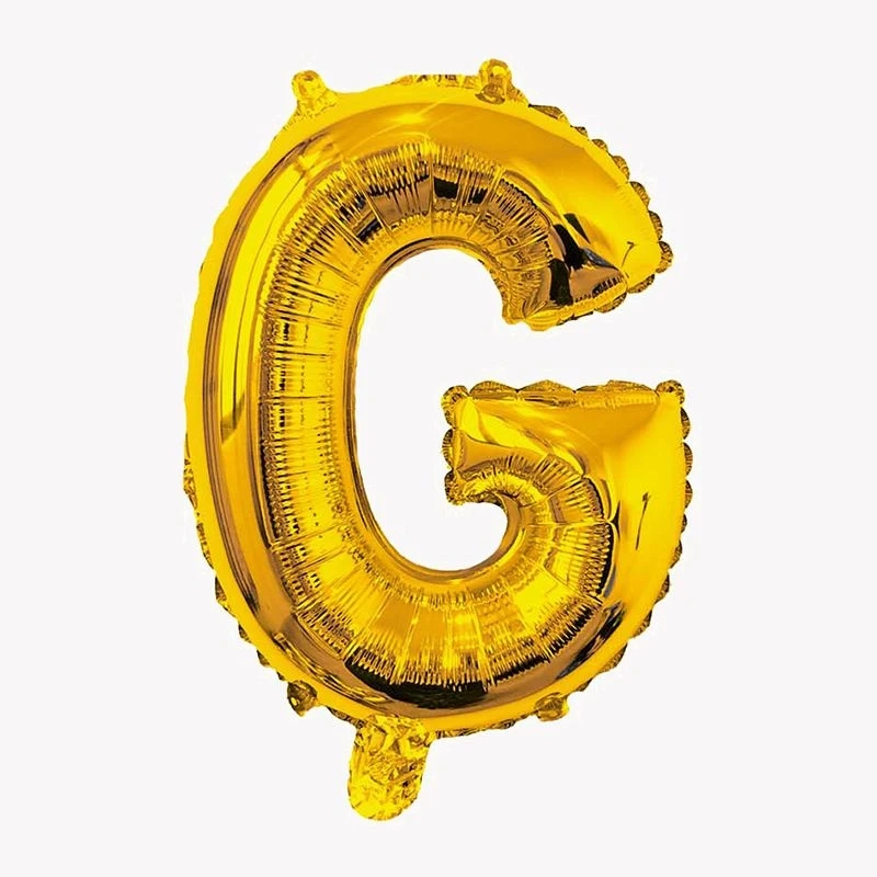 ALPHABET LETTER BALLOONS GOLD 16-INCH