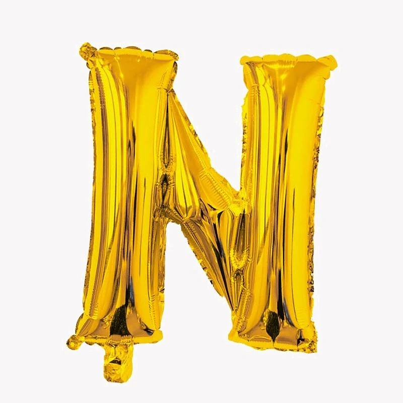 ALPHABET LETTER BALLOONS GOLD 16-INCH