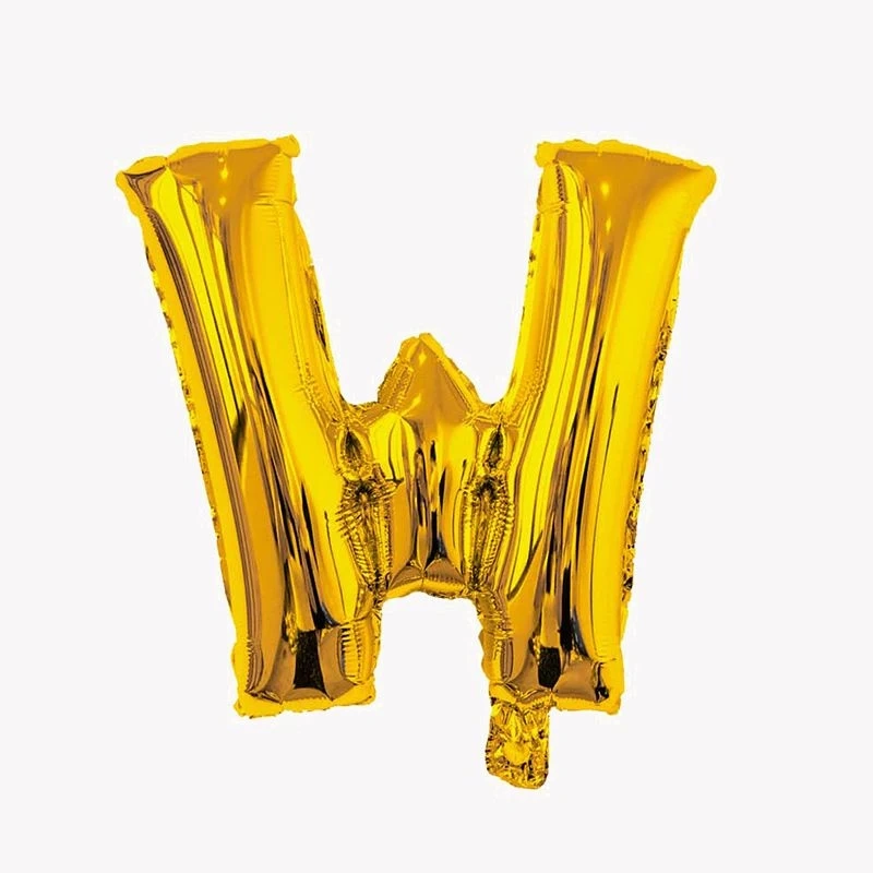 ALPHABET LETTER BALLOONS GOLD 16-INCH