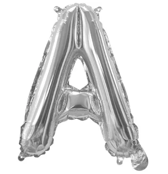 ALPHABET LETTER BALLOONS SILVER 14-INCH