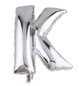 ALPHABET LETTER BALLOONS SILVER 14-INCH